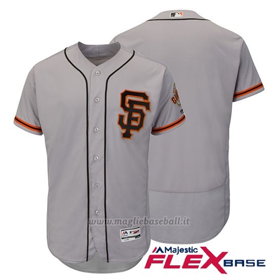 Maglia Baseball Uomo San Francisco Giants Majestic Flex Base Grigio Autentico Collezione